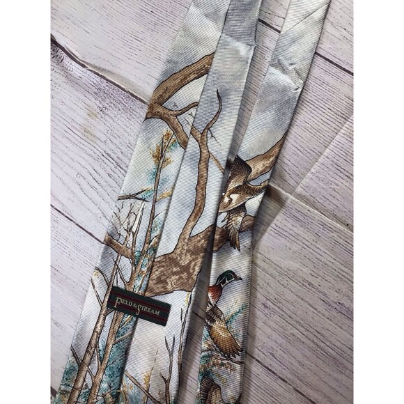 Vintage Field & Stream Men’s Silk Tie Ducks Nature - Picture 10 of 12